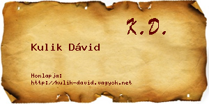 Kulik Dávid névjegykártya